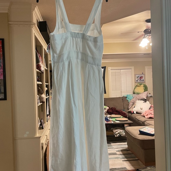 GAP Apron Midi Cotton-Linen White Dress - Picture 5 of 11